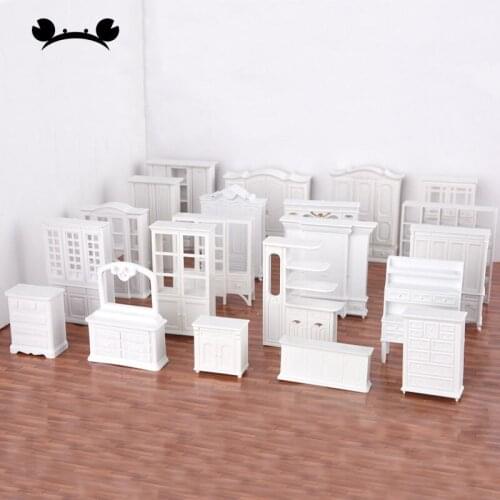 1pcs 1:25 Miniature Furniture Model Shelf Wardrobe Bookcase Showcase Doll House Accessories Plastic Building Model Materials
