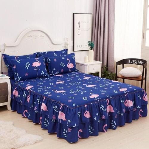 Wedding Fitted Sheet Bed Cover with Elastic Band Skirt Bedspread Mattress Protector 120 150 180x200 King Queen (No Pillowcases)