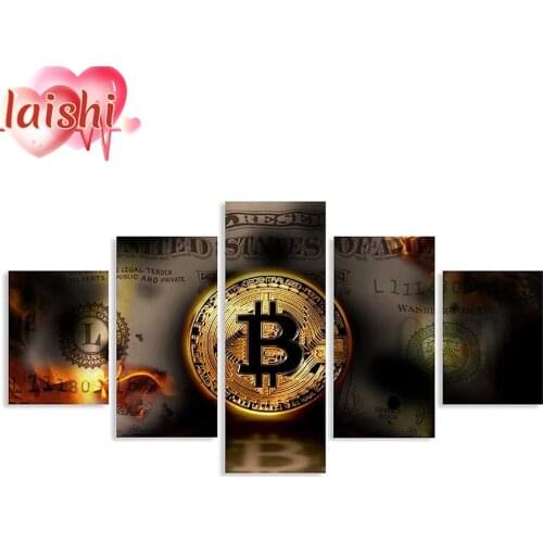 5pcs money diamond painting full square round diamond embroidery mosaic home decoration pattern DIY handmade new year gift