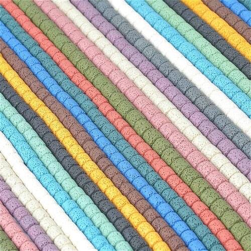 Natural volcanic rock beads Volcanic stone handmade cylindrical loose bead box for DIY necklace bracelet jewelry accessories