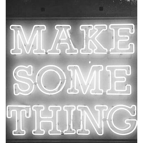 Neon Sign For MAKE SOME THING Man Cave Glass Tubes Beer Bar Home Coffee Bar Neon Signs For Home Advertisement Sign Lighting