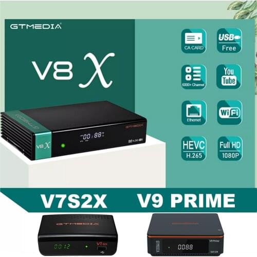 Newest Gtmedia V8X receptor Gtmedia V7 S2X Upgraded by GTmedia V8 Nova Honor DVB-S2 Freesat V9 Super H.265 HD Built in Wifi