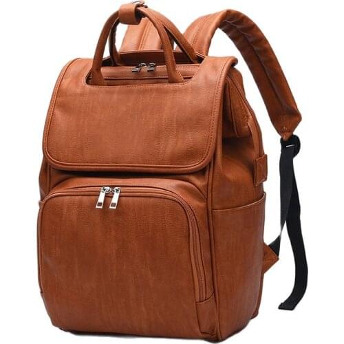 2020 New Multifunctional PU Mommy Bag Fashion Large Capacity Mommy Bag Backpack Maternal and Baby Bag Travel Bag