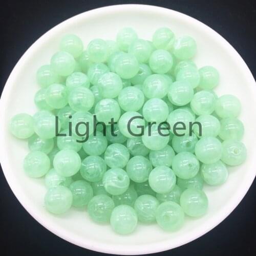 New 6 8 10mm Round Acrylic Beads Spacer Loose Beads For Jewelry Making DIY Bracelet Light Green