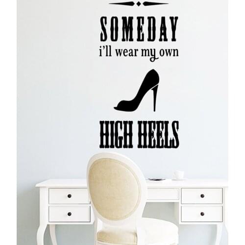 Personalized high heels Self Adhesive Vinyl Waterproof Wall Decal For Living Room Kids Room Waterproof Wall Art Decal naklejki