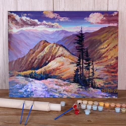 Landscape Marmaros. Etude Coloring By Numbers Painting Kit Acrylic Paints 40*50 Canvas Pictures Home Decor For Handiwork