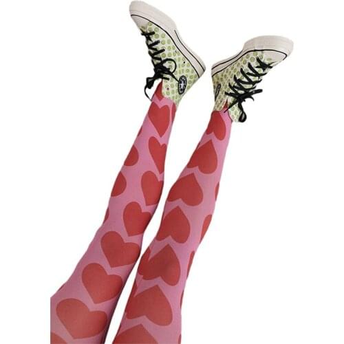 Sexy Women Pantyhose High Tights Printing Leggings Elastic Print Punk Stretch Pantyhose For Women Long Stockings Accessories