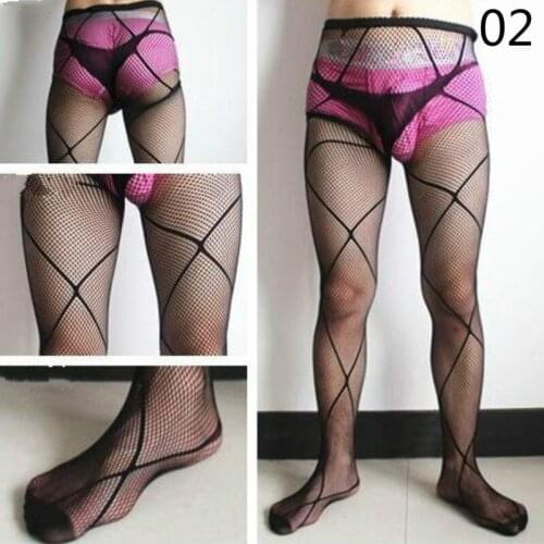 Popular Man Pantyhose Mens Collants Mesh Tights Male Body Stocking Guy Underwear Sexy Lingerie Black Strumpfhose Exotic Apparel
