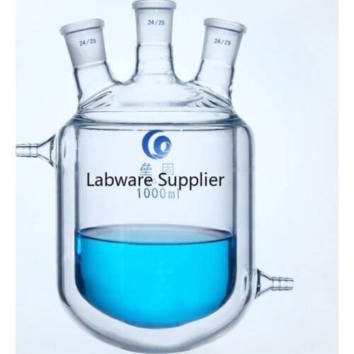 1pc/ 250 500 1000ml Double-layer Reactor Glass Jacketed Reaction Flask