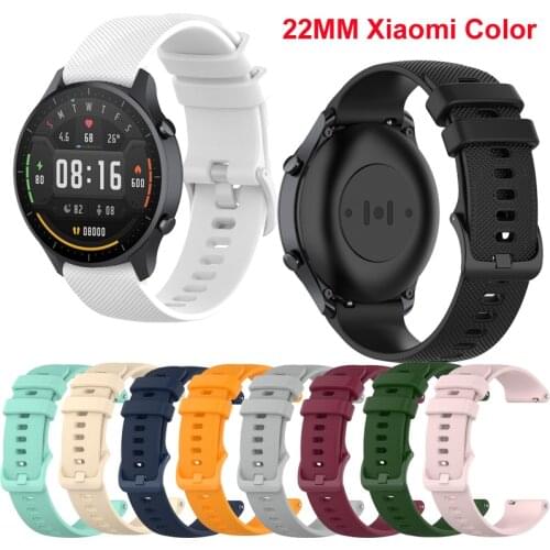 22mm Silicone Band Strap for Xiaomi Mi Watch Color Replacement Bracelet Breathable Sports Bands For Watch Accessories