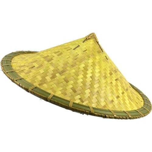 Outdoor Shade Bamboo Weaving Rattan Hats Handmade Weave Straw Hat Tourism Rain Cap Dance Props Cone Fishing Sunshade Fisherman