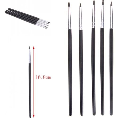 Hot Sale 5pcs Dental Resin Brush Pens Dental Shaping Silicone Tooth Tool For Adhesive Composite Cement Porcelain Teeth Tools