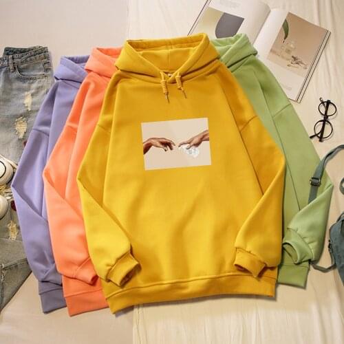 Fun Ulzzang Hoodie Woman Harajuku Sweatshirt Korean Style Streetwear Women Funny Top Thinck Warm Sportswear Moletom Feminino