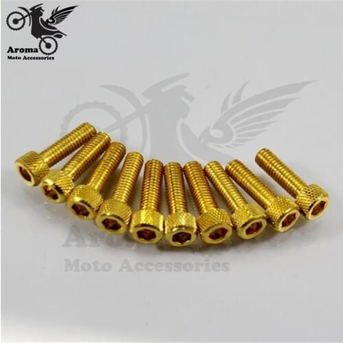 10pcs 6mm colorful motorbike decal screws for yamaha honda suzuki kawasaki motorcycle motocross accessories moto screw