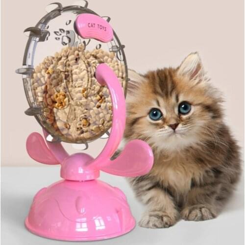 Windmill Turntable Feeder For Pet Interactive Rotating Wheel Toy For Cats Unique Treat Escaping Cat Toy Dog Puzzle Toys