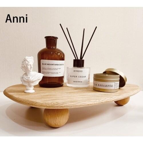 Tall Feet Wooden Trays Nordic Simple Beech Wood Aromatherapy Ornaments Dressing Table Solid Wood White Oak Perfume Storage Tray