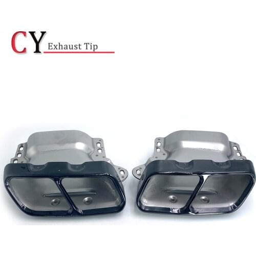 1Pair Stainless Steel Quad Exhaust Tips Fit for Mercedes-AMG A45 W176 CLA45 C117 13-18 Tail Throat Exhaust System Muffler Pipe