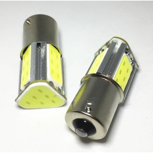 100pcs 1156 ba15s 4 COB p21w led Auto rear Turn signal lamp White red car led Bulbs 12v Brake light parking Reverse Tail Light