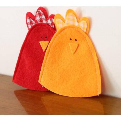 2pcs Fabric Cute Chick Easter Egg Covers Holder Holiday Ornament Present