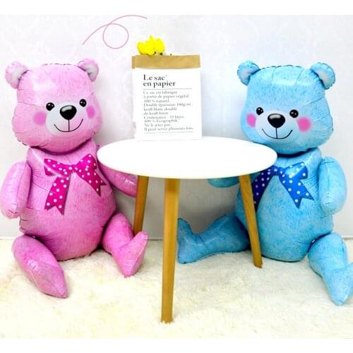24 inch Boy Girl Pink Blue Baby Bear Ball in Ball Balloon kids toys Baby Shower Birthday Party Wedding celebration Supplies