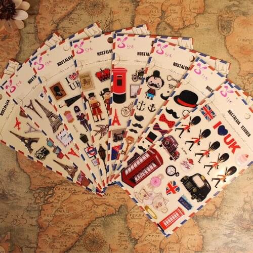 DIY Photo Album Scrapbooking British Style Paste Type PVC Stickers Decoration Craft Stickers Random Delivery