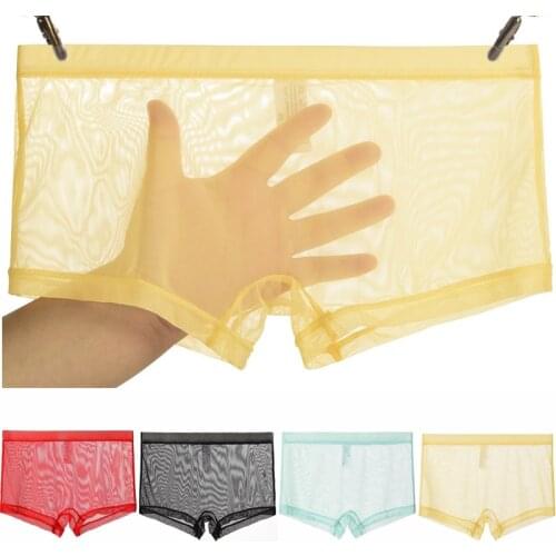 Seamless Panties Men Sexy Ultra-thin Mesh Transparent Underpants Comfortable Breathable Underwear Calzoncillo Hombre Man Boxer