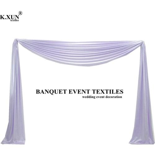 20 Colors Ice Silk Top Swag Drapery For Wedding Backdrop Curtain Stage Background Decoration Event Party Deco