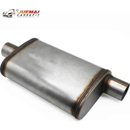51mm 63mm 76mm Stainless Steel Exhaust Systems Tail Pipe Slant Muffler M Drum Single End In Out Back Pressure Silencer