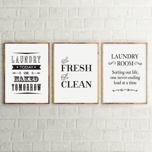 Laundry Room Wall Art Decor Life Canvas Print And Poster , Laundry Sign Canvas Painting Home Laundry Room Modern Decoration