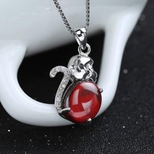 925 sterling silver Cute Monkey pendants Fashion jewelry bijoux colgantes kolye monkey pendant necklace charms Birthday Gifts