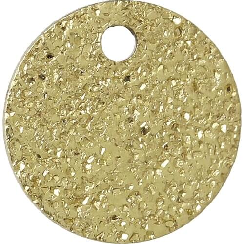 DoreenBeads Copper Charm Pendants Round Brass Tone Blank 8mm( 3/8") Dia,50 PCs