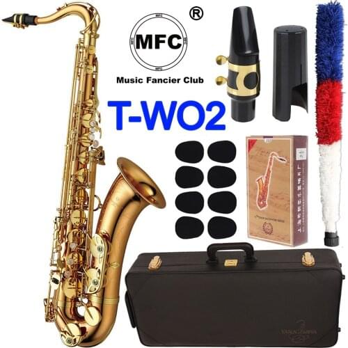 MFC Tenor Saxophone T-902 T-WO2 Gold Lacquer Sax Tenor Mouthpiece Ligature Reeds Neck Musical Instrument Accessories