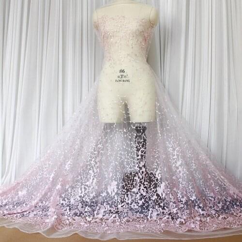 Multicolor Embroidery Lace Fabric Wedding Dress Handmade Diy Material For Dress Clothing Accessories