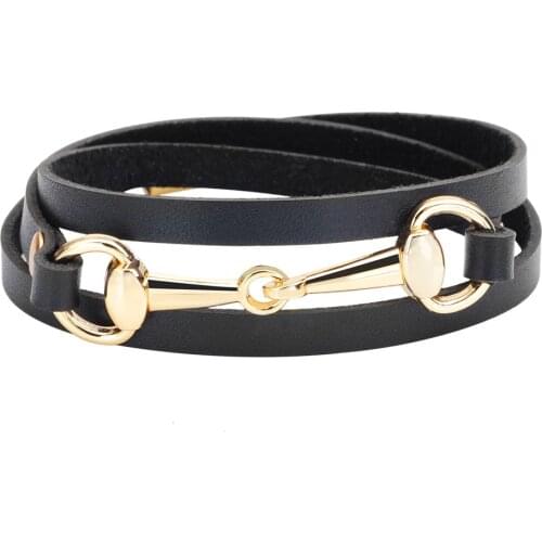 Kirykle brown black Multilayer Leather Bracelets for Women Femme Bohemian Style Bracelet Female Jewelry