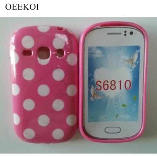 OEEKOI Candy Soft TPU Skin Pouch Polka Dots Cover Case for Samsung Galaxy Frame S6810 Phone Bags