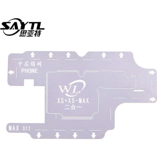 BGA Reballing Stencil Kit for iPhone X XS XSMAX Motherboard Middle Layer Planting Tin Template Reballing Plate Soldering Net