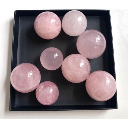 Natural pink powder crystal ball pink crystal rose quartz sphere ball healing 40mm