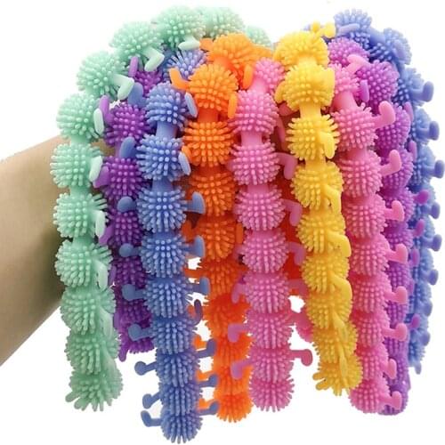 New Anti-Stress Fidget Toy Creative Soft TPR Caterpillar Stretching Noodle Worm Tricky Toys Decompression Vent Toys