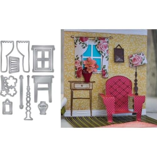 Window Curtain Desk Metal Cutting Dies Stencils for DIY Scrapbooking Photo Album Decorative Embossing Paper Cards Crafts 2019