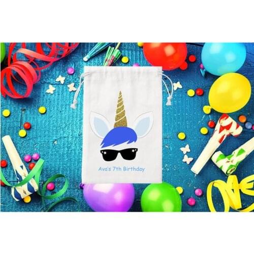 Birthday Favor cotton Bag personalized boy Party Bags Goodie Bag custom thank you Welcome Bag canvas Drawstring guest gift bag