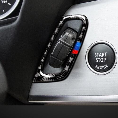 It Is Suitable For BMW E70e71 The Carbon Fiber Old X5x6 Keyhole + Start Button Red (2009-2013) Left Hand Drive