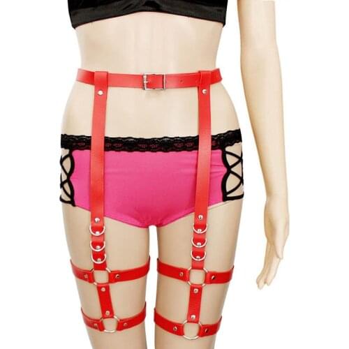 Harness Belt Women Suspender Belt Gothic Sexy Lingerie Leather Waist To Leg Harness Body Straps Thigh Garter Belt