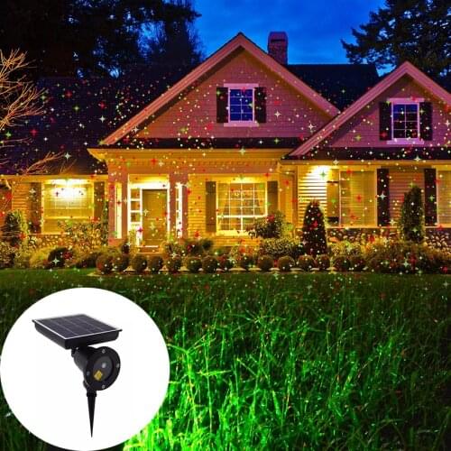 Outdoor Solar Powered Christmas Laser Projector Light Sky Star Stage Showers IP65 Landscape Garden Lawn Light Projector Lamp