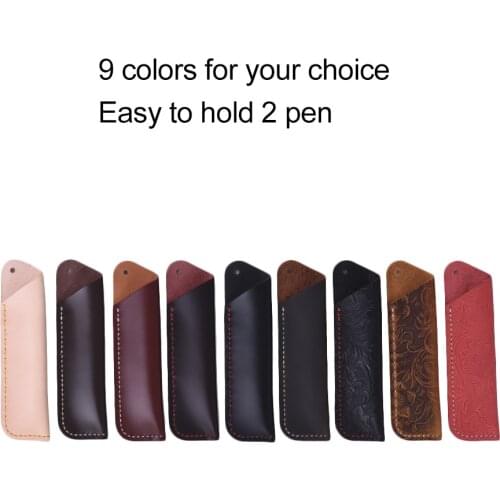 Handmade Pencil Case School Supplies Retro Vintage Full Grain Leather Pouch Pen Holder Organizer Bag Stationery Gift for Kids