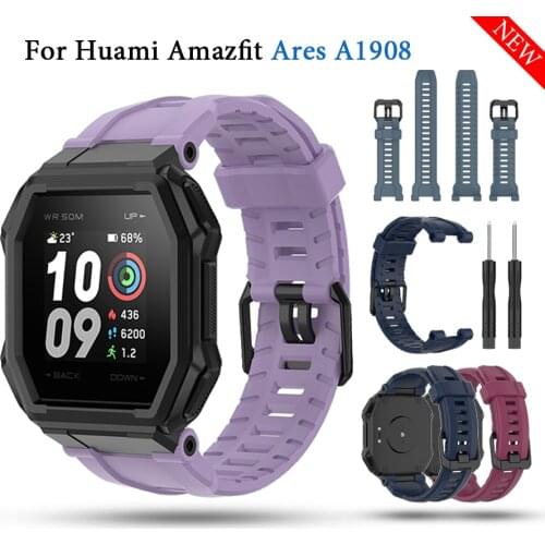 Silicone Strap for Xiaomi Huami Amazfit Ares A1908 Watch Band Fashion Sport Replacement Band Bracelet for Amazfit Ares correa