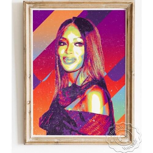 Super Model Black Pearl Naomi Campbell Poster, Film Actress Fans Collection, Sexy Beauty Art Prints, Pretty Woman Home Decor