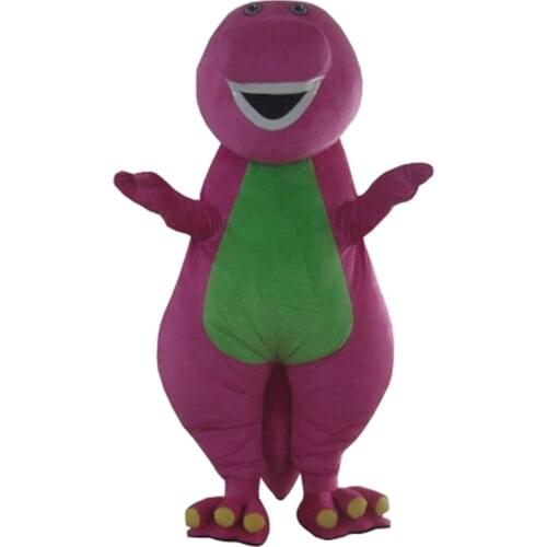 High quality Adult Barney Cartoon Mascot Costumes cosplay costume on Adult Size Free Shipping