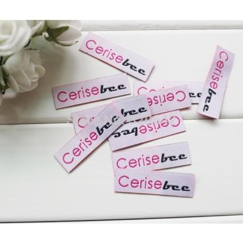 Customized (1000pcs/lot) iron on clothing woven labels with brand logo, hot melt glue heating adhesive labels/tags Free shipping