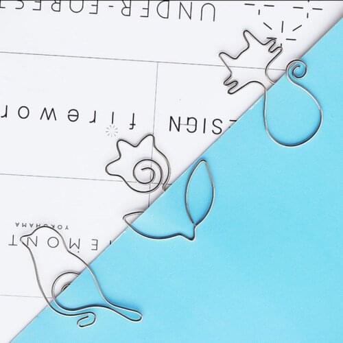 1pc Silver Metal Heart Rose Shape Envelope Paper Clips Silvery Color Bookmark Marking Clip Office School Binding Supplies Clips