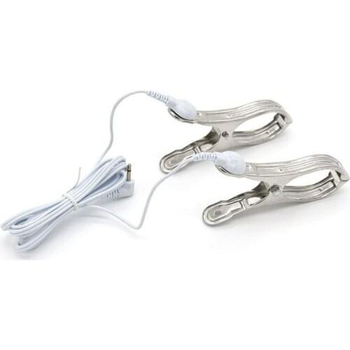 Stainless Steel Nipples Clamps Nipple Electric Shock Masturbation Orgasm Adult Sex Toys Game Toy